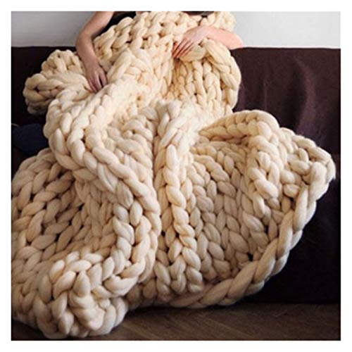 FIDGUBEU Wolle Zum HäKeln,HäKelgarn 250g super weiche Garne DIY sperriger Arm Roving Strickdecke Grobhand Strick Spinning Häkeln Nähgarn(Beige) von FIDGUBEU