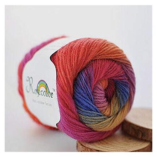 FIDGUBEU Wolle Zum HäKeln,HäKelgarn 50 g/kugelgarn für Hand strickraum gefärbte Regenbogen Farbe mittel dickengarn für gehäkelte schal(06) von FIDGUBEU