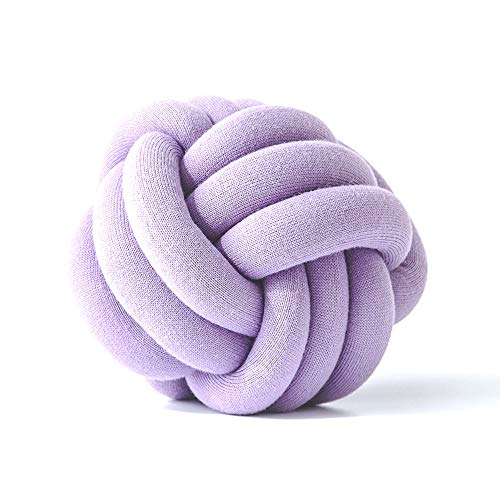 FIDGUBEU Wolle Zum HäKeln,HäKelgarn Dekorative Kissen Kissen Innovatives reines handgemachtes Knotenkissen personalisierte Kugelkissen für Home Automaddurchmesser 30cm(Light Purple) von FIDGUBEU