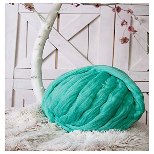 FIDGUBEU Wolle Zum HäKeln,HäKelgarn Dicke klobige Garn weiche Garn DIY sperrige Arm-Roving-Strick-Decke Hand Strick-Spinning-Häkeln-Hutschal(Green 500g) von FIDGUBEU