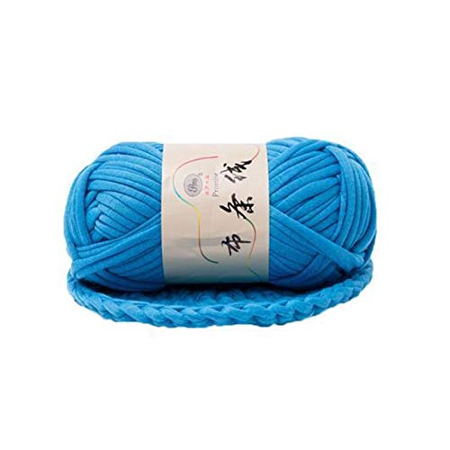 FIDGUBEU Wolle Zum HäKeln,HäKelgarn Handstrickgewebt Gewinde Dicke Korbdecke Decke Teppiche Garn Gemütliche Baumwolle Wollstricken Geflochtene DIY Häkeln Fancy Tuch Garn(Lake Blue) von FIDGUBEU