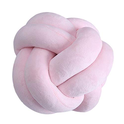 FIDGUBEU Wolle Zum HäKeln,HäKelgarn Kreative 18 cm geknotete Kugelkissen Wurfkissen Taille Kissen Home Schlafsofa Bett Dekoration(Pink) von FIDGUBEU