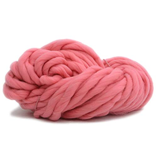 FIDGUBEU Wolle Zum HäKeln,HäKelgarn Super Dicke klobige Garne sperrige, roving große Hand strickende Deckengarn für drehende Hand Stricken Häkeln(Watermeloon pink) von FIDGUBEU