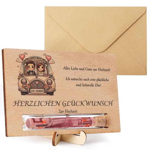 Geldgeschenk zur Hochzeit - Hochzeitsgeschenk Geld, Hochzeitsgeschenk für Brautpaar, Hochzeitskarte Geldgeschenk, Hochzeitskarte, inklusive Ständer und Umschlag(Hochzeit) von FIDWALL