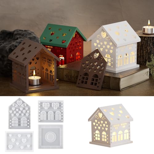 3D Silikonform Haus Silikonform Silikonformen Gießformen Kerzenhalter Silikonform Häuser Silikonformen Gießformen silikonform weihnachten Silikonformen Gießformen Weihnachten (B) von FIENZA