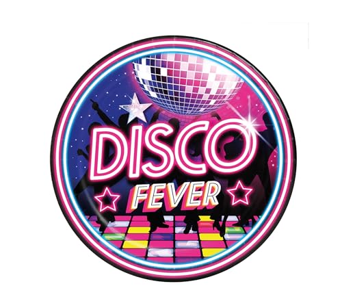 FIESTAS GUIRCA | 6 Disco Fever Papp Teller (23 cm) - Tischdekoration für Abschlussfeiern und Feiern - Ideal für Events und Retro-Partys - Bunt von FIESTAS GUIRCA