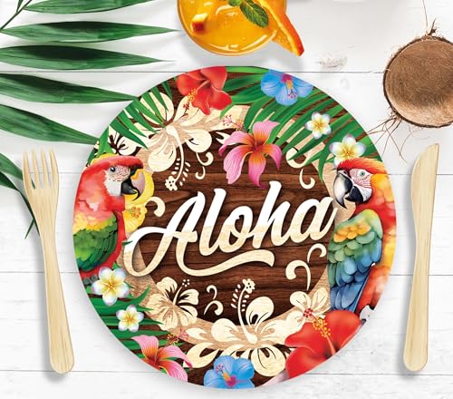 FIESTAS GUIRCA | 6 Pappteller Aloha Sommer (23 cm) - Tischdekoration für Abschlussfeiern und Hawaiianische Feiern - Ideal für Sommer-Events und Themenpartys - Mehrfarbig von FIESTAS GUIRCA