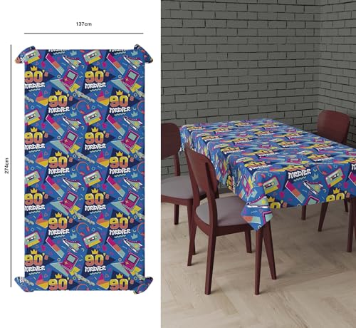 FIESTAS GUIRCA | 90er Jahre Tischdecke Multicolor (137x274 cm) - Tischdekoration für Retro-Partys - Ideal für Feiern und Events - Multicolor von FIESTAS GUIRCA