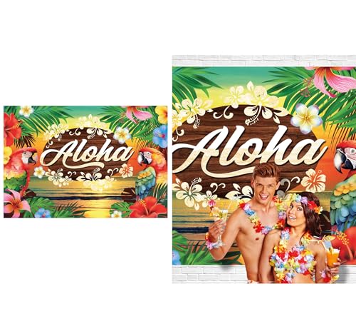 FIESTAS GUIRCA | Aloha Sommer Photocall Multicolor (220x140 cm) - Dekoration für Abschlussfeiern und Sommerpartys - Ideal für Hawaii Themenfeiern und Outdoor-Events - Multicolor von FIESTAS GUIRCA