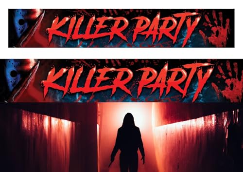 FIESTAS GUIRCA | Stoffbanner Killer Party (290x50 cm) - Dekoration für gruselige Halloween-Partys - Ideal für Kostümpartys - Schwarz von FIESTAS GUIRCA