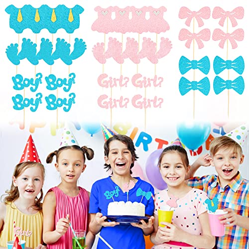 FIGFYOU 32 Stück Cupcake Toppers glitzer cupcake toppers baby Cupcake Topper blau Cupcake Picks für Baby Shower Party Dekorationen Party Kuchen Dekorationen Baby Shower Party Zubehör von FIGFYOU