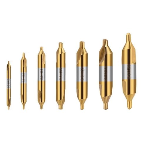 7-teiliges Zentralbohrer-Set aus Hochgeschwindigkeitsstahl, 1,0 mm, 1,5 mm, 2,0 mm, 3,5 mm, 4,0 mm, 5,0 mm für Metallbearbeitung auf Drehmaschine von FIGGRITID