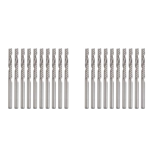 FIGGRITID 20 Stück/Set 1/8 Zoll, 3,175 x 25 mm, Schaft 1 Wellen, Karbid, Spiralfräser, CNC-Bohrer, Werkzeug für Holz, PVC, Acryl von FIGGRITID