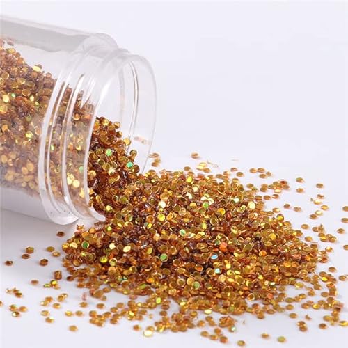 10g/lot 1mm 26 farbe Flache Runde PVC Pailletten Paillette Nähhandwerk Für Hochzeitsdekoration Kleid Schuhkappen DIY Zubehör-golden,1mm von FIKROO