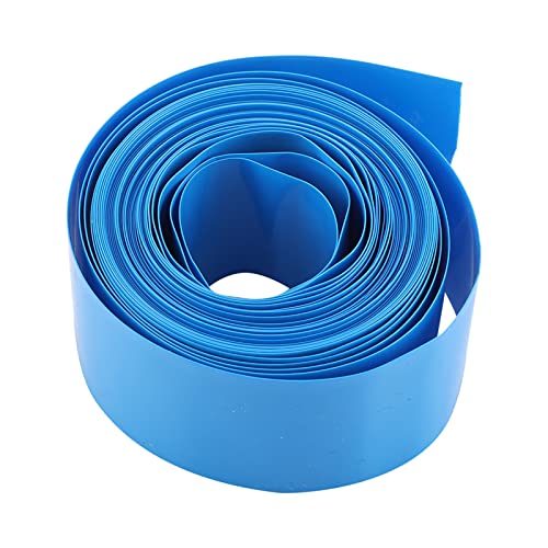 Batterie-Schrumpfschläuche, 4 Stück, Blaue PVC-Schrumpfschläuche, 30 Mm Φ18,5 Mm, 5 M Länge, Isolierung und Ummantelung mit Flachem Durchmesser 30 Mm, Runder Durchmesser 18,5 Mm von FILFEEL