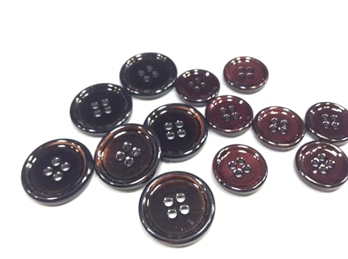 Brown Mother of Pearl Buttons, 4-Loch-Design, Sartorial Quality, 36 Pieces von FILMODA