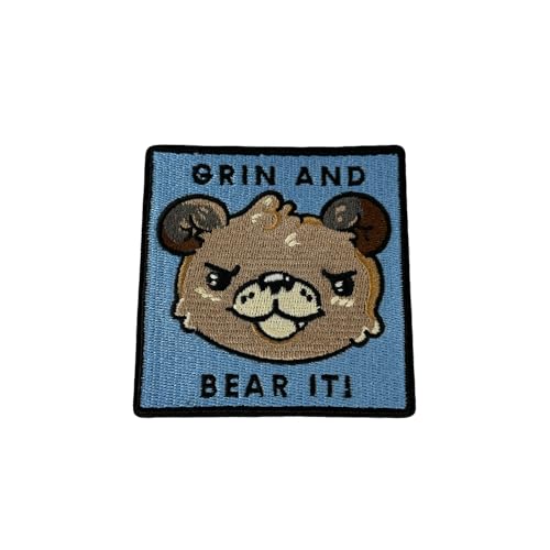 Grin and Bear It, Morale Patch, Meme Patch, Morale Patch, Military Patch, Hook and Loop, Tactical Rucksack, Murph, Veteranenbesitz von FILSEF