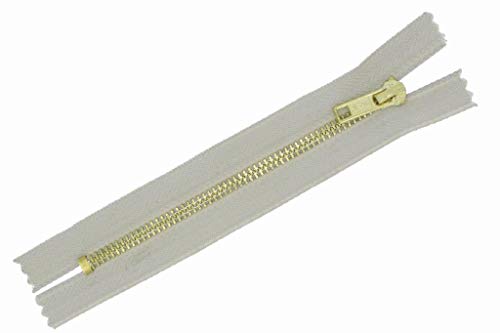 FIM Jeans Reißverschluss Nr.5 Metall Gold, Reißverschlüsse für Jeans und Hosen 8cm - 20cm, 3 - Hellbeige(307), 10cm von FIM