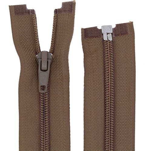 FIM Reißverschluss Kunststoff Spirale Nr.5 Teilbar für Jacken Farbe: 23 - Dunkelbeige(296), 45cm lang von FIM