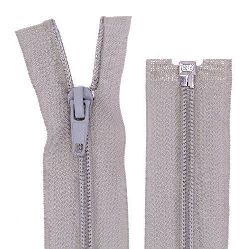 FIM Reißverschluss Kunststoff Spirale Nr.5 Teilbar für Jacken Farbe: 29 - hellgrau(310), 35cm lang von FIM