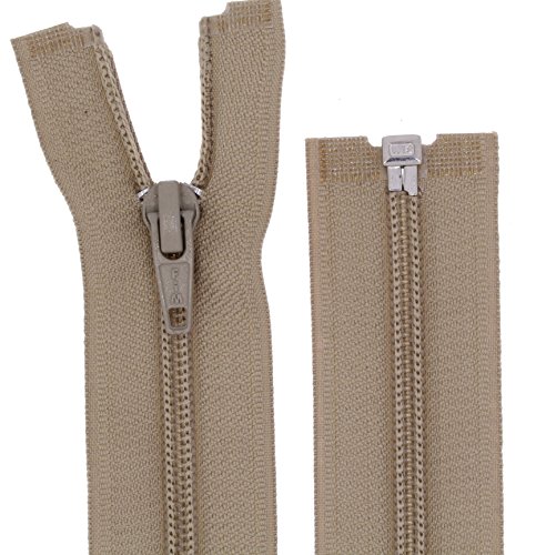 FIM Reißverschluss Kunststoff Spirale Nr.5 Teilbar für Jacken Farbe: 5 - Mittelbeige(308), 60cm lang von FIM