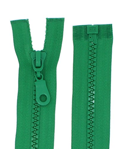 FIM Reißverschluss Plastik Zähne Nr.5 mittelgrob Teilbar für Jacken Farbe: 20 - grasgrün(243), 60cm lang von FIM