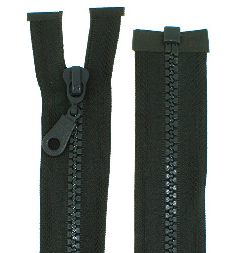 FIM Reißverschluss Plastik Zähne Nr.5 mittelgrob Teilbar für Jacken Farbe: 22 - dunkelolive(328), 100cm lang von FIM
