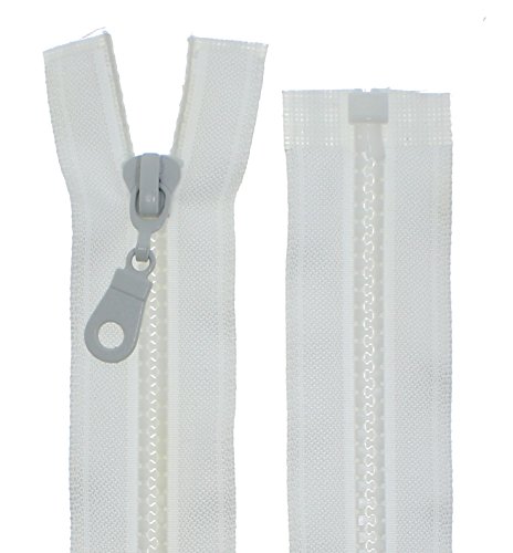 FIM Reißverschluss Plastik Zähne Nr.5 mittelgrob Teilbar für Jacken Farbe: 3 - rohweiß(102), 40cm lang von FIM
