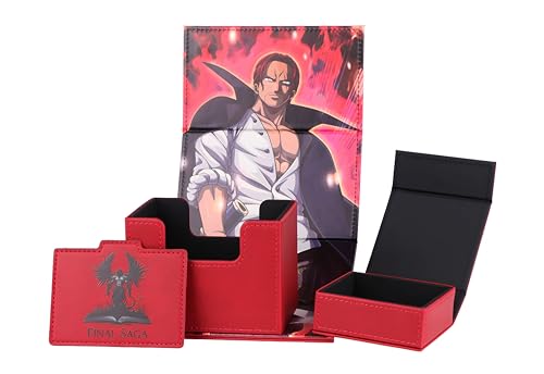 FINAL SAGA Yu-Gi-Oh! One Piece TCG Premium Red-Haired Shanks Deckbox | (90x140x90) 100% PU-Leder mit eingraviertem Artwork und Magnetverschluss von FINAL SAGA