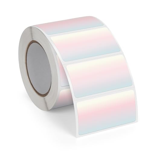 FINDAT Farbverlauf Rot Thermo-Etiketten 50 x 25 mm Vinyl Rolle Selbstklebende Thermo-Aufkleber Wasserdichtes Rechteckig Drucker-Etiketten für Büro DIY Design Barcode Versand 500 Stück Red von FINDAT