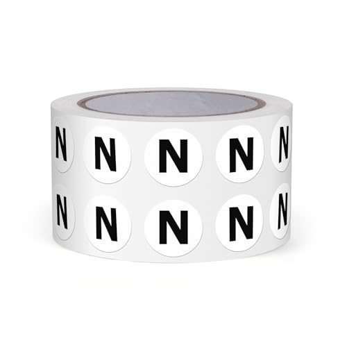FINDAT Buchstabe N Dot Aufkleber 13mm selbstklebende Vinyl wasserfest Großbuchstaben Alphabet Rund Etiketten für Lagerhäuser Schulen Fabriken Gewerbe 1000 Stück FINDAT Buchstabe N Dot Aufkleber 13mm selbstklebende Vinyl wasserfest Großbuchstaben Alphabet Rund Etiketten für Lagerhäuser Schulen Fabriken Gewerbe 1000 Stück von FINDAT