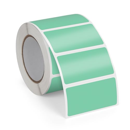 FINDAT Grün Thermo-Etiketten 50 x 25 mm Vinyl Rolle Selbstklebende Thermo-Aufkleber Wasserdichtes Rechteck Drucker Etiketten für Büro DIY Design Barcode Versand 500 Stück von FINDAT