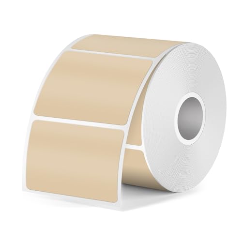 FINDAT Khaki Thermo-Etiketten 40 x 30 mm Rechteckig Wasserdichtes Vinyl Bedruckbar Thermoaufkleber für Barcode Büro Haus Kompatibel mit M110 M220 T50M Etikettendrucker 300 Stück von FINDAT