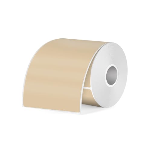 FINDAT Khaki Thermo-Etiketten 50 x 80 mm Rechteckig Wasserdichtes Vinyl Bedruckbar Thermoaufkleber für Barcode Büro Haus Kompatibel mit M110 M220 T50M Etikettendrucker 100 Stück von FINDAT