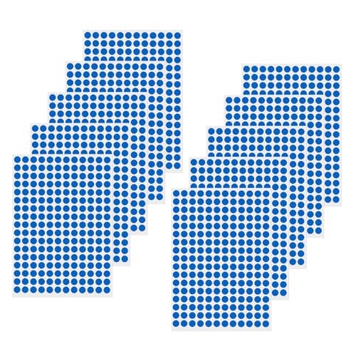 FINDAT Klebepunkt Etiketten 10 mm Rund Kleine Wasserfeste Markierungspunkte Selbstklebende Aufkleber zum Beschriften für Büro Kalender Schule DIY 2040 Stück Blau von FINDAT