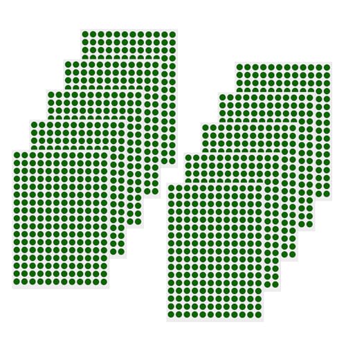 FINDAT Klebepunkt Etiketten 10 mm Rund Kleine Wasserfeste Markierungspunkte Selbstklebende Aufkleber zum Beschriften für Büro Kalender Schule DIY 2040 Stück Grün von FINDAT