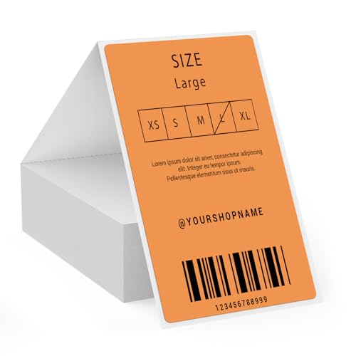 FINDAT Orange Thermo-Etiketten 76 x 127 mm Vinyl Fanfold Selbstklebende Thermo-Aufkleber Wasserdicht Rechteckig Bedruckbare Etiketten Für Adressen Büros Designs Haushalt 300 Stück von FINDAT