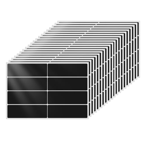 FINDAT Rechteckige Etiketten 75 × 25 mm Vinyl Wasserfeste Selbstklebende Namensschilder Aufkleber Klebeetiketten zum Beschriften für Büro Haus Schule DIY 160 Stück Schwarz FINDAT Rechteckige Etiketten 75 × 25 mm Vinyl Wasserfeste Selbstklebende Namensschilder Aufkleber Klebeetiketten zum Beschriften für Büro Haus Schule DIY 160 Stück Schwarz von FINDAT
