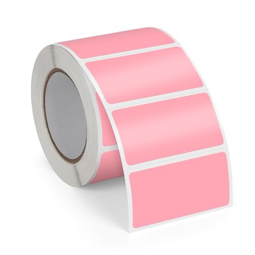 FINDAT Rosa Thermo-Etiketten 50 x 25 mm Vinyl Rolle Selbstklebende Thermo-Aufkleber Wasserdichtes Rechteck Drucker Etiketten für Büro DIY Design Barcode Versand 500 Stück von FINDAT