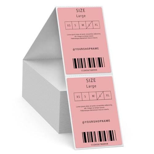 FINDAT Rosa Thermo-Etiketten 76 x 50 mm Vinyl Fanfold Selbstklebende Thermoaufkleber Wasserdicht Rechteckig Bedruckbare Etiketten Für Adresse Büro Logo Design Haushalt 500 Stück Pink von FINDAT