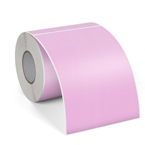 FINDAT Violett Thermo-Etiketten 100 x 150 mm Vinyl Rolle Selbstklebende Versandetiketten Wasserdichtes Rechteck Drucker Thermo-Aufkleber für Adress Barcode Büro Logo Design 250 Stück von FINDAT