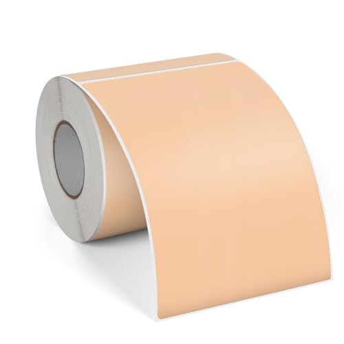 FINDAT Khaki Thermo-Etiketten 100 x 150 mm Vinyl Rolle Selbstklebende Versandetiketten Wasserdichtes Rechteck Drucker Thermo-Aufkleber für Adress Barcode Büro Logo Design 250 Stück von FINDAT