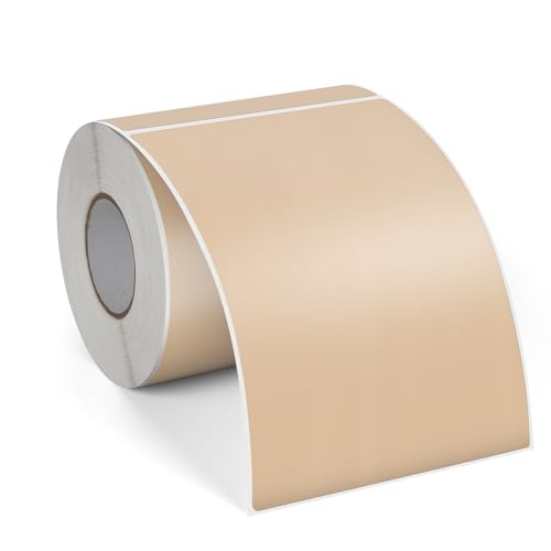 FINDAT Khaki Thermo-Etiketten 100 x 150 mm Vinyl Rolle Selbstklebende Versandetiketten Wasserdichtes Rechteck Drucker Thermo-Aufkleber für Adress Barcode Büro Logo Design 250 Stück von FINDAT