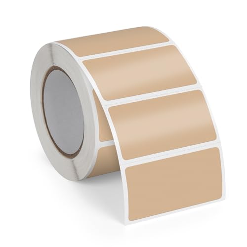 FINDAT Khaki Thermo-Etiketten 50 x 25 mm Vinyl Rolle Selbstklebende Thermo-Aufkleber Wasserdichtes Rechteck Drucker Etiketten für Büro DIY Design Barcode Versand 500 Stück von FINDAT