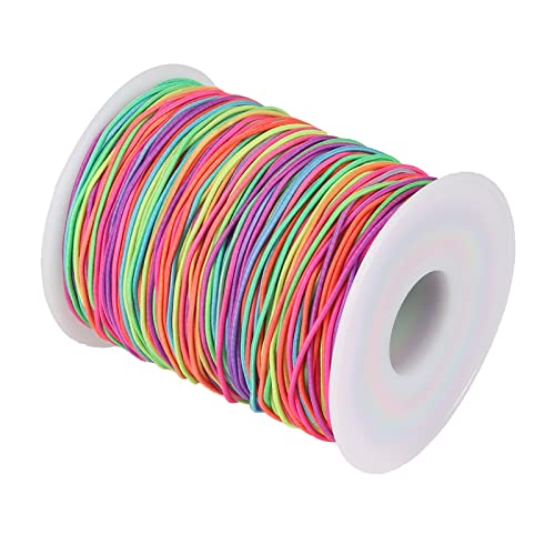 FINDIR Elastische Schnur 1mm Gummiband für Armbänder Elastische Perlenschnur Regenbogen Faden zum Perlen Auffädeln Schnur für Armbänder Schmuckherstellung DIY Handwerk(100 m) von FINDIR