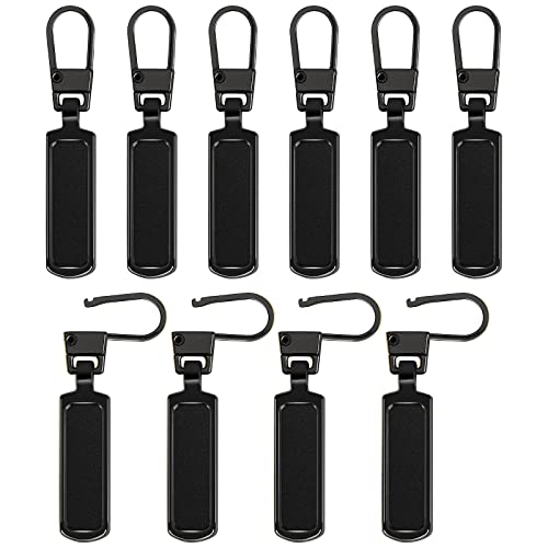 FINEASY 10 Stück Reißverschluss Zipper Reissverschluss Ersatz Zipper für Reißverschluss Reißverschluss Reparatur Set Universal Reisverschluß Metall reißverschlüsse (Schwarz) von FINEASY