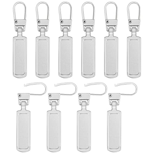 FINEASY 10 Stück Reißverschluss Zipper Reissverschluss Ersatz Zipper für Reißverschluss Reißverschluss Reparatur Set Universal Reisverschluß Metall reißverschlüsse (Silber) von FINEASY