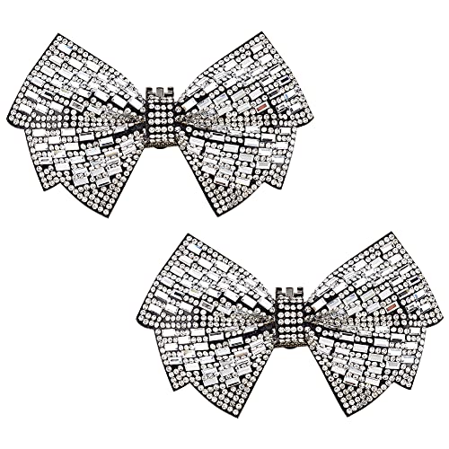 FINGERINSPIRE 1 Paar Bowknot Strass Schuhclip Silber Kristall Strass Schuhschnalle Abnehmbare Glänzende Schuhe Dekorationen Schmuck Schuhclips Für Brautschuhe, High Heels, Geschenk Für Frau Mädchen von FINGERINSPIRE