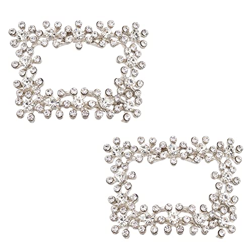 FINGERINSPIRE 1 Paar Kristall Strass Schuhclips, Trapez, Splitter, Glänzende Strass Schuhschnalle, Abnehmbare Schuhdekoration, Hochzeit, Brautschuhe, High Heel Gürtel, Dekoration, Charms Für Frauen von FINGERINSPIRE