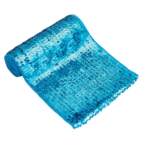 FINGERINSPIRE 1 m Himmelblauer Elastischer Paillettenstoff 21 cm Breit Ployester Und PET Glitzernder Paillettenstoff Metallischer Stretch Bling Paillette Stoff Glänzender Sequenzstoff Zum Nähen FINGERINSPIRE 1 m Himmelblauer Elastischer Paillettenstoff 21 cm Breit Ployester Und PET Glitzernder Paillettenstoff Metallischer Stretch Bling Paillette Stoff Glänzender Sequenzstoff Zum Nähen von FINGERINSPIRE